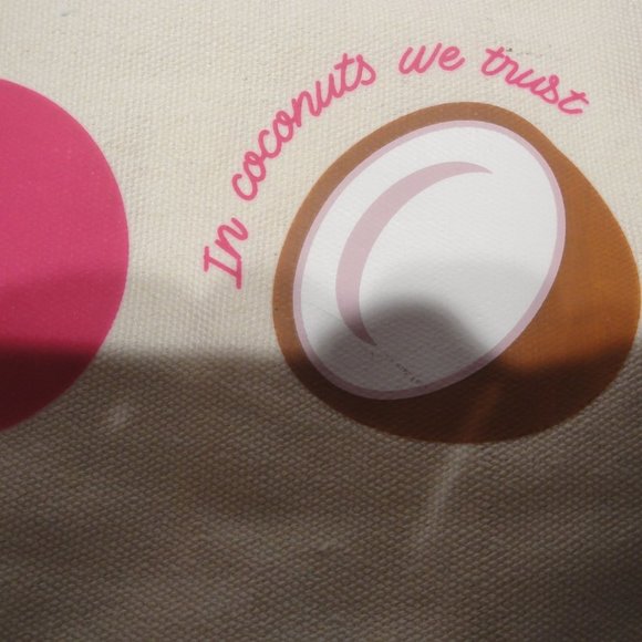 PINK Canvas Tote Bag--in Coconuts we trust--Super cute NWT - Picture 2 of 8